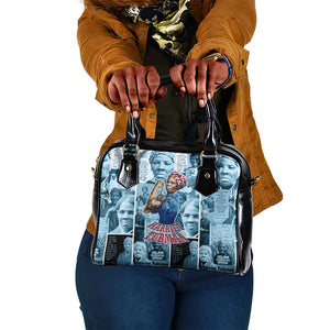 Harriet Tubman Shoulder Handbag Newspaper Collage Design We Out Quote Strong Woman Tribute Underground Railroad Legacy - African Pride