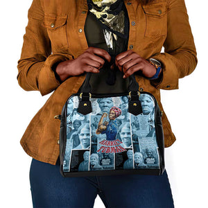Harriet Tubman Shoulder Handbag Newspaper Collage Design We Out Quote Strong Woman Tribute Underground Railroad Legacy - African Pride