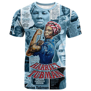 Harriet Tubman T shirt Newspaper Collage Design We Out Quote Strong Woman Tribute Underground Railroad Legacy TS04