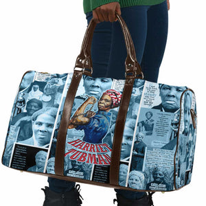 Harriet Tubman Travel Bag Newspaper Collage Design We Out Quote Strong Woman Tribute Underground Railroad Legacy - African Pride