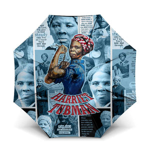 Harriet Tubman Umbrella Newspaper Collage Design We Out Quote Strong Woman Tribute Underground Railroad Legacy - African Pride