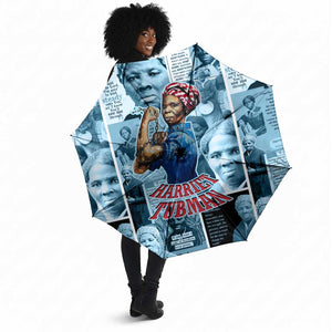 Harriet Tubman Umbrella Newspaper Collage Design We Out Quote Strong Woman Tribute Underground Railroad Legacy - African Pride