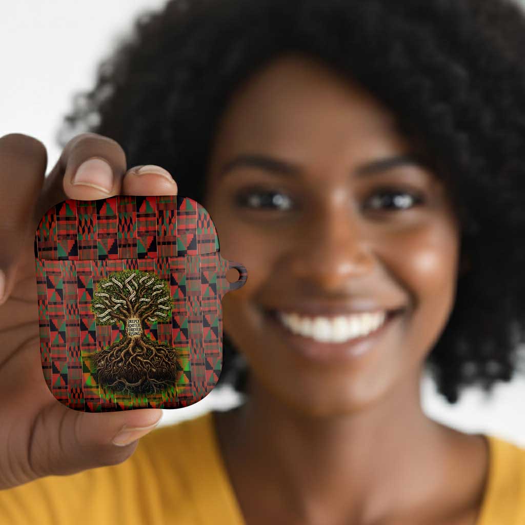 Black Heritage Tree AirPods Case African Root Black History Kente Pattern
