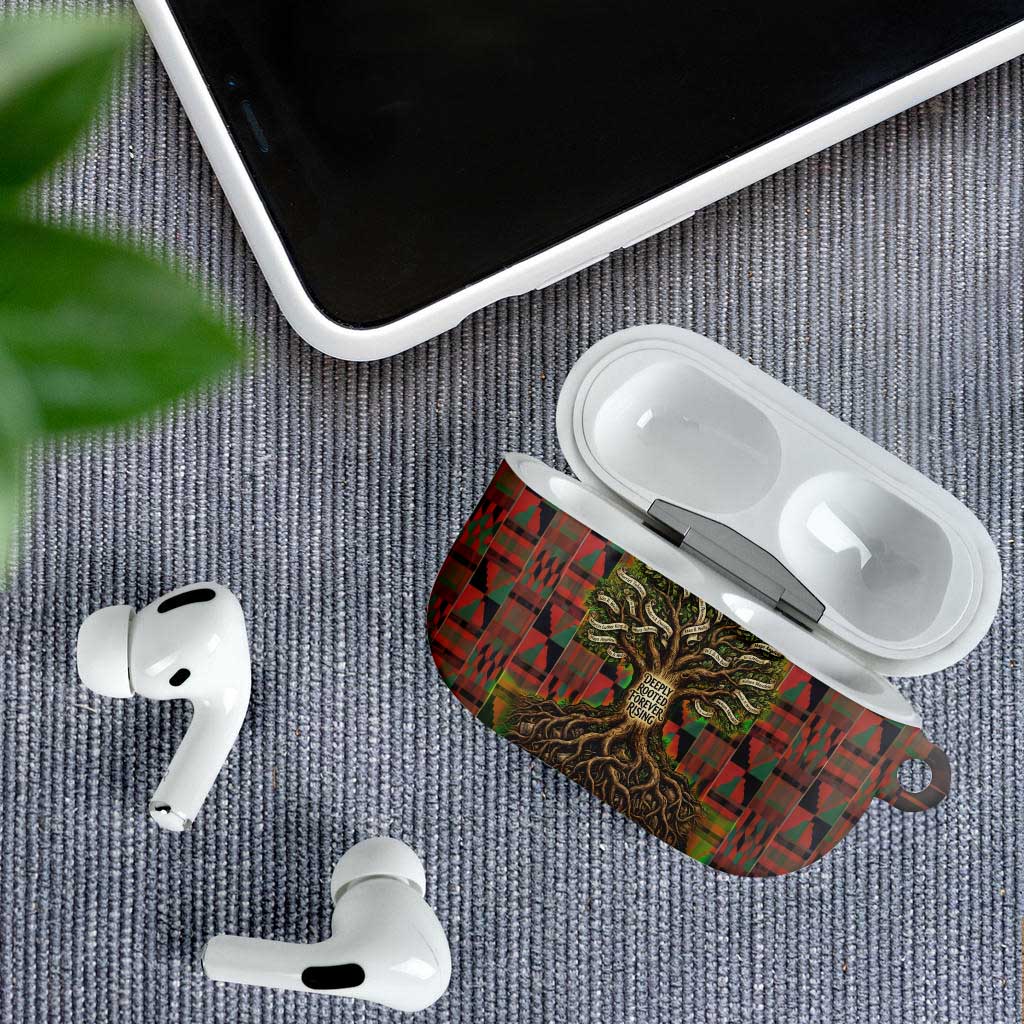 Black Heritage Tree AirPods Case African Root Black History Kente Pattern