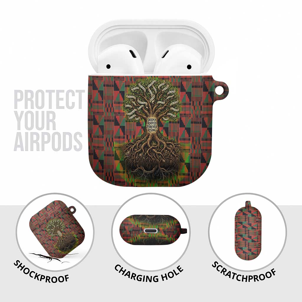Black Heritage Tree AirPods Case African Root Black History Kente Pattern
