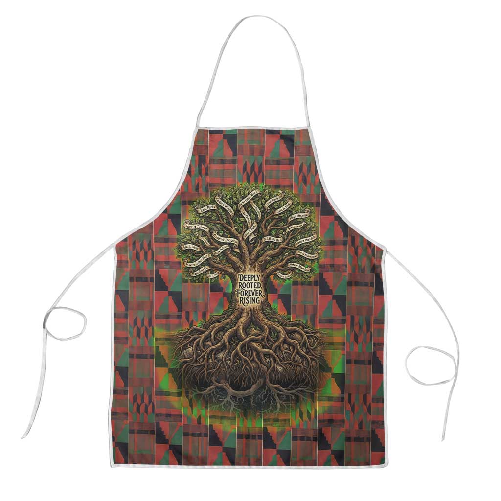 Black Heritage Tree Apron African Root Black History Kente Pattern