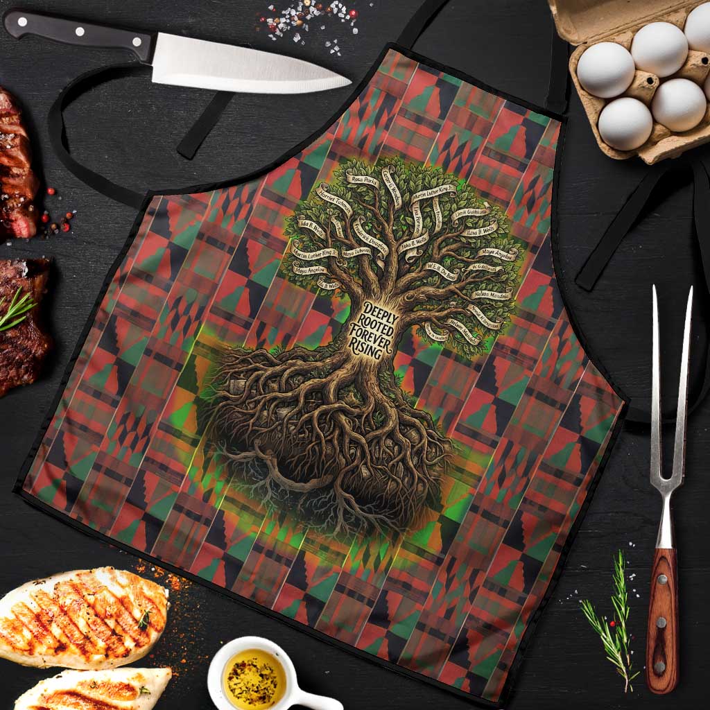 Black Heritage Tree Apron African Root Black History Kente Pattern