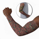 Black Heritage Tree Arm Sleeves African Root Black History Kente Pattern
