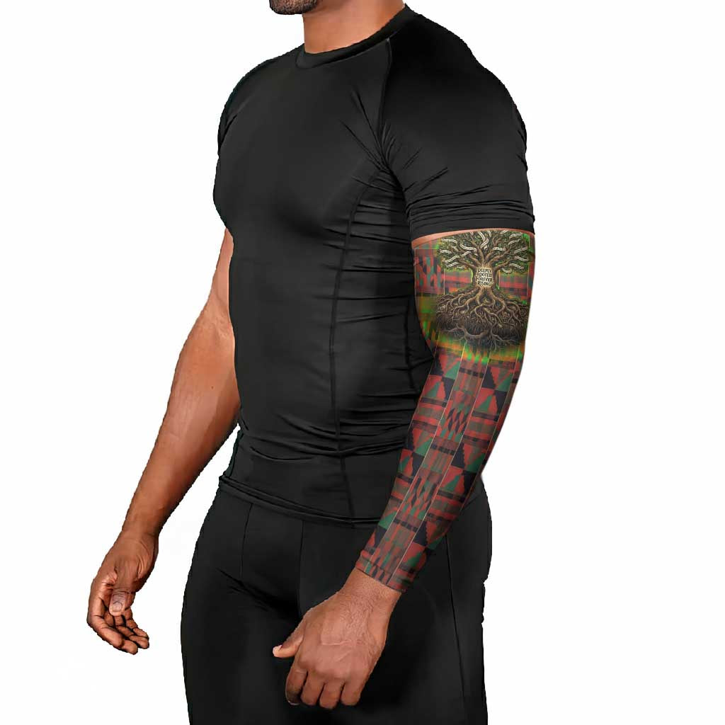 Black Heritage Tree Arm Sleeves African Root Black History Kente Pattern