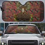 Black Heritage Tree Auto Sun Shade African Root Black History Kente Pattern