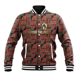 Black Heritage Tree Baseball Jacket African Root Black History Kente Pattern