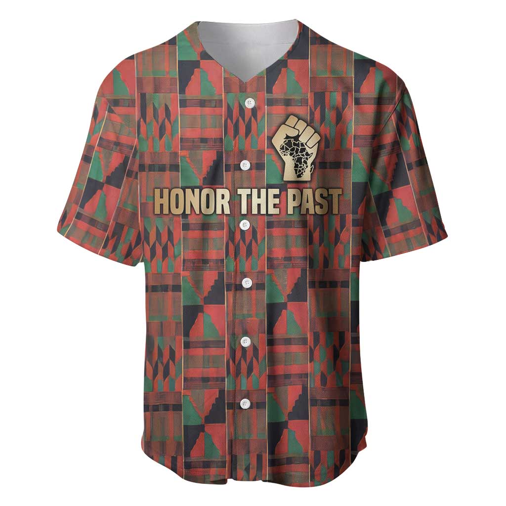 Black Heritage Tree Baseball Jersey African Root Black History Kente Pattern