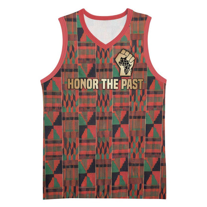 Black Heritage Tree Basketball Jersey African Root Black History Kente Pattern