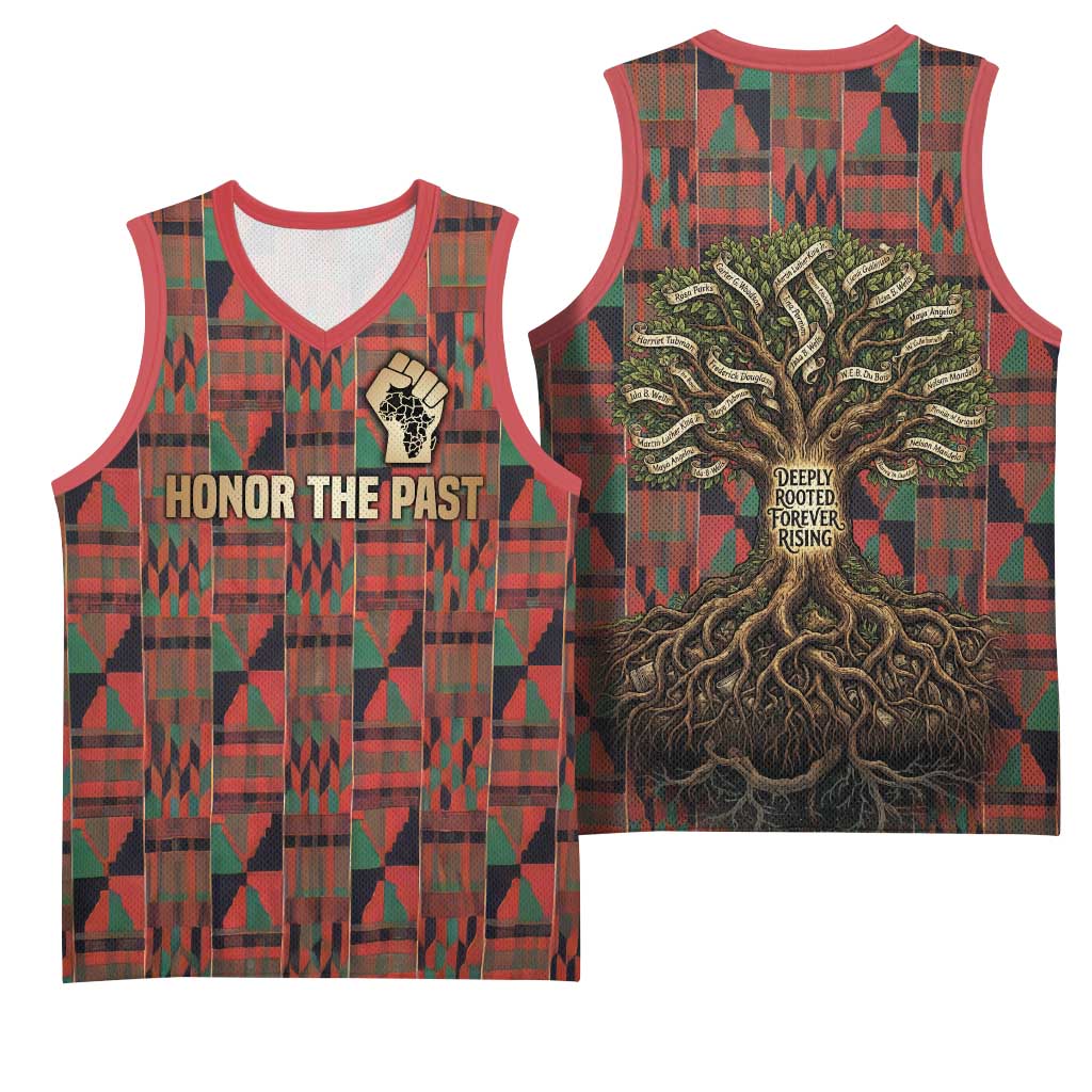 Black Heritage Tree Basketball Jersey African Root Black History Kente Pattern