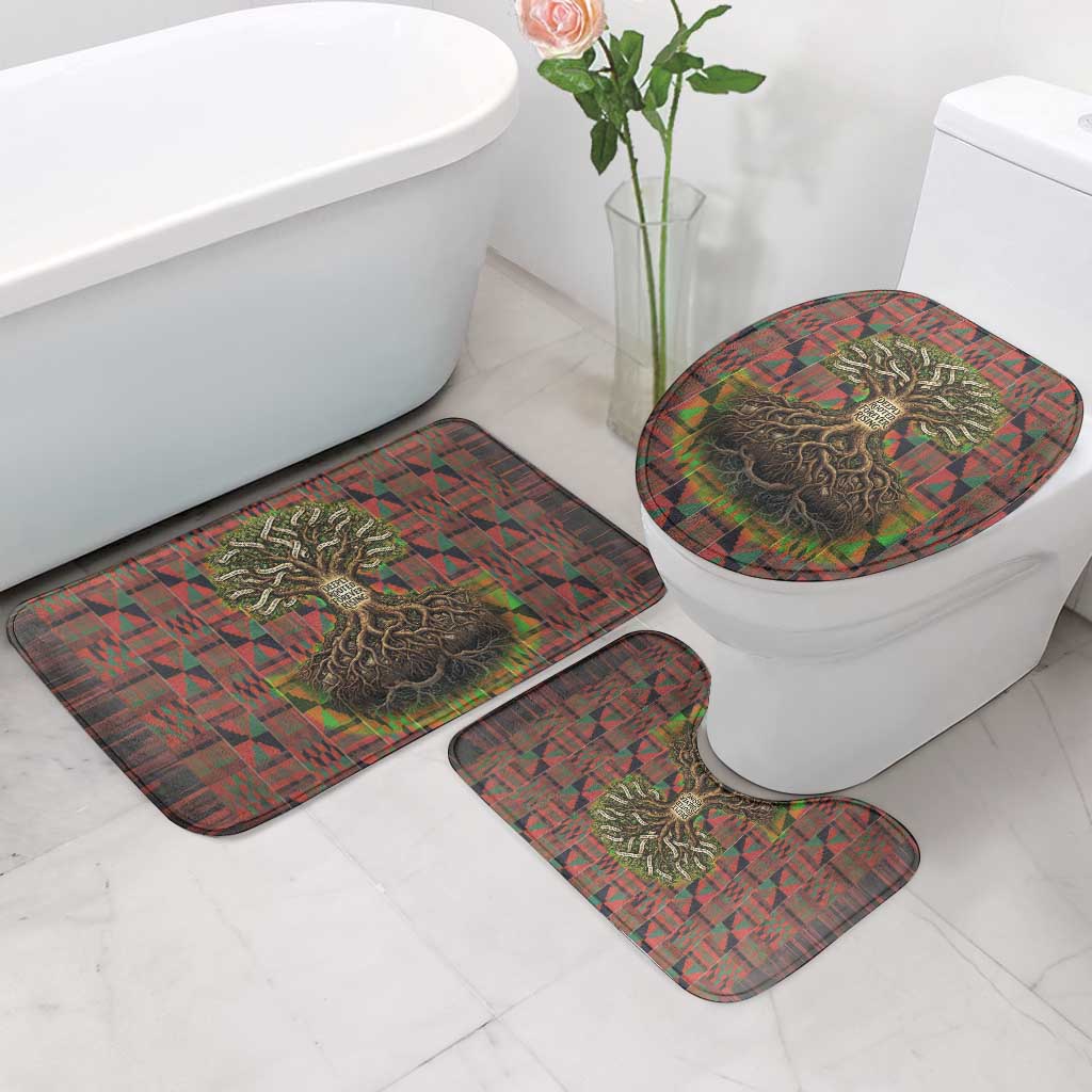 Black Heritage Tree Bathroom Set African Root Black History Kente Pattern