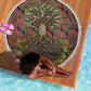 Black Heritage Tree Beach Blanket African Root Black History Kente Pattern