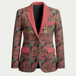 Black Heritage Tree Blazer African Root Black History Kente Pattern