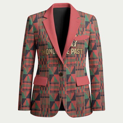 Black Heritage Tree Blazer African Root Black History Kente Pattern