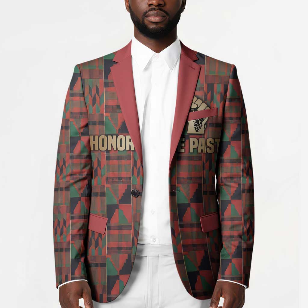 Black Heritage Tree Blazer African Root Black History Kente Pattern