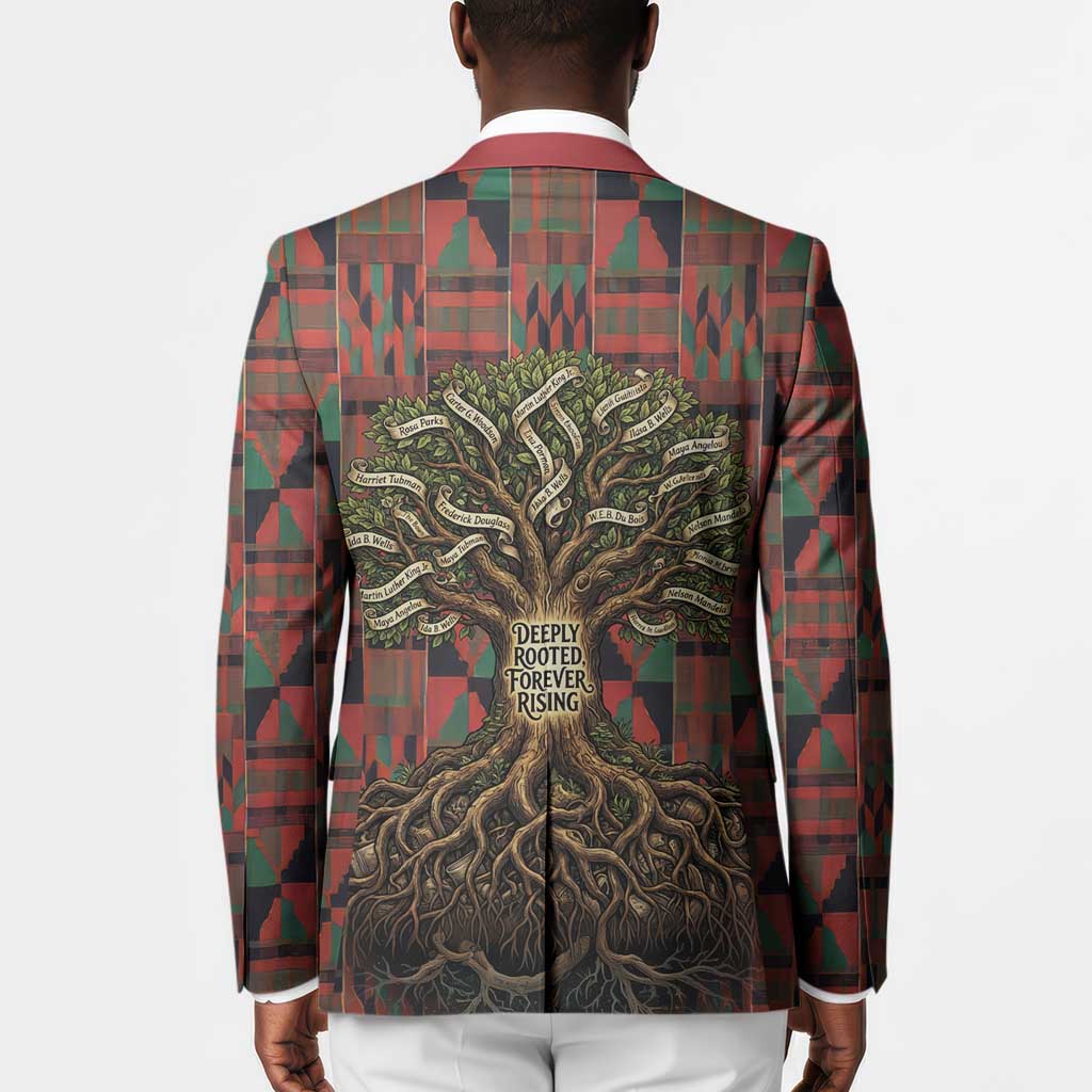 Black Heritage Tree Blazer African Root Black History Kente Pattern