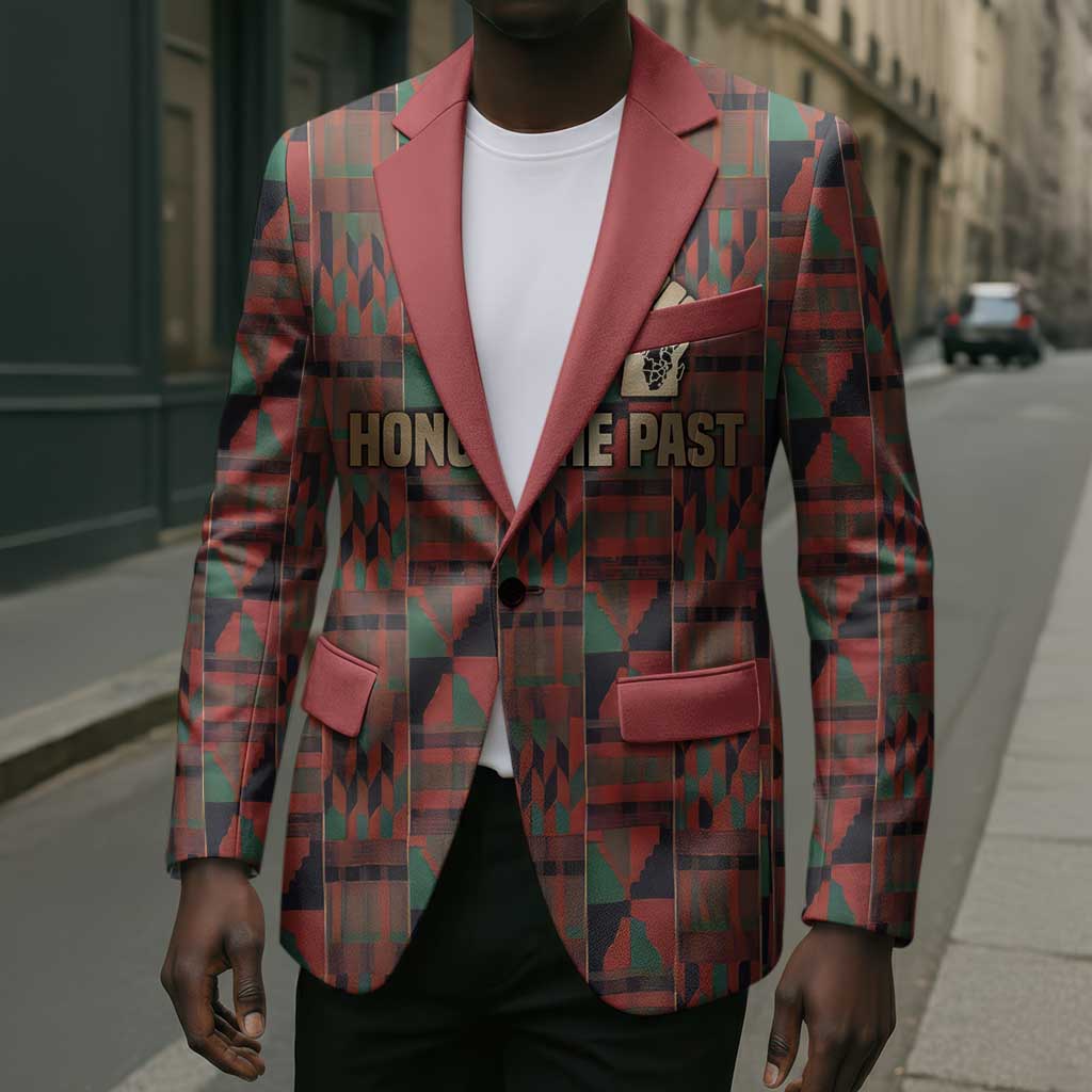 Black Heritage Tree Blazer African Root Black History Kente Pattern