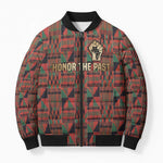Black Heritage Tree Bomber Puffer Jacket African Root Black History Kente Pattern