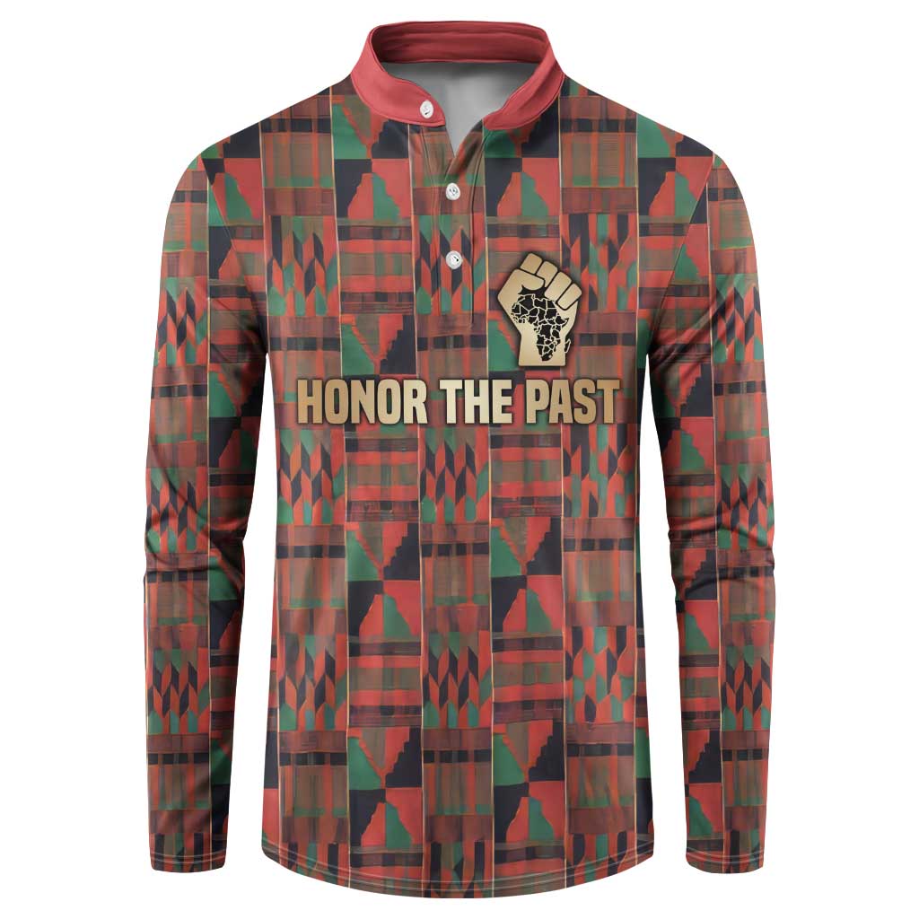 Black Heritage Tree Button Sweatshirt African Root Black History Kente Pattern