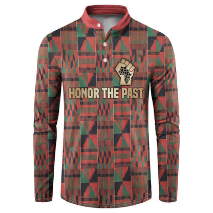 Black Heritage Tree Button Sweatshirt African Root Black History Kente Pattern