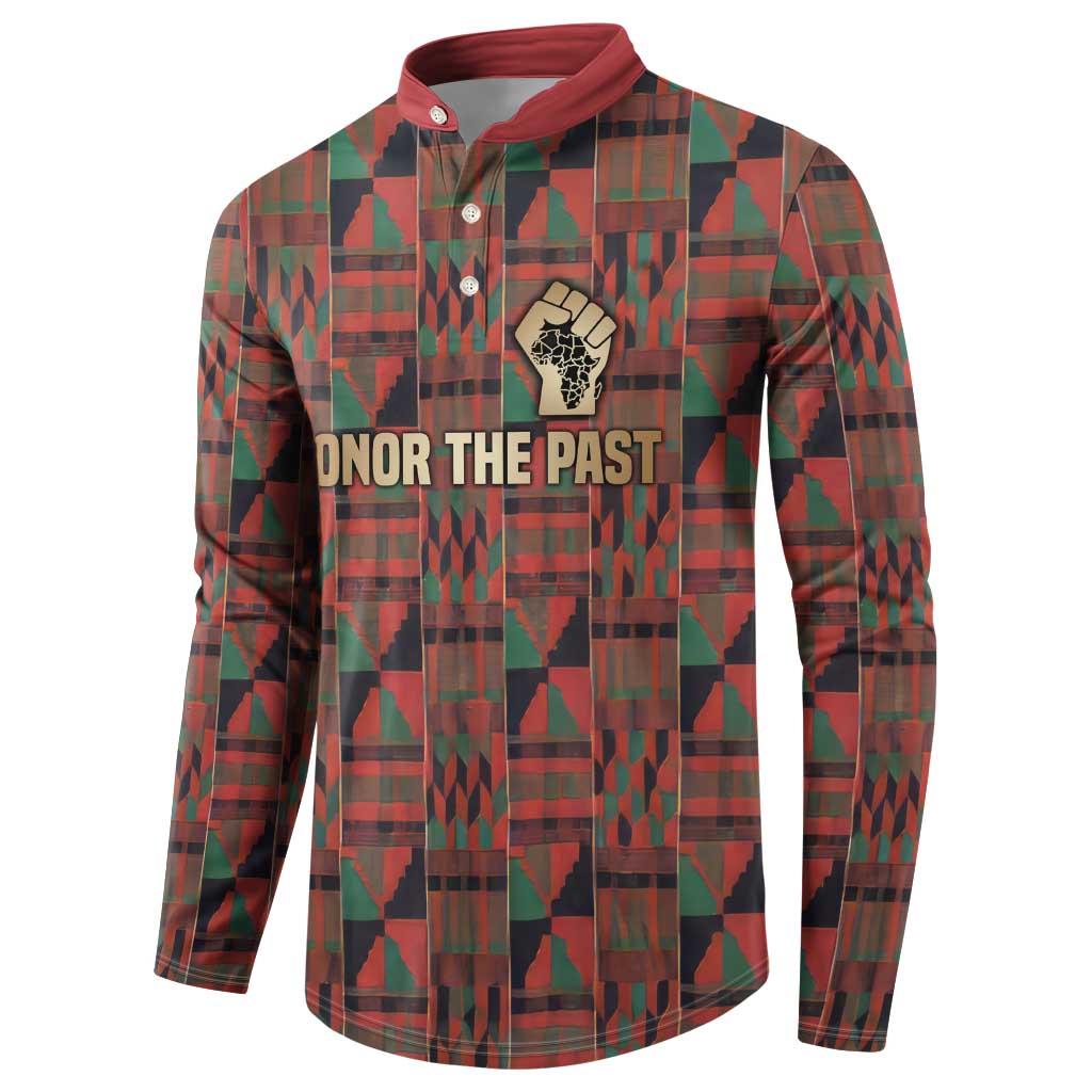 Black Heritage Tree Button Sweatshirt African Root Black History Kente Pattern