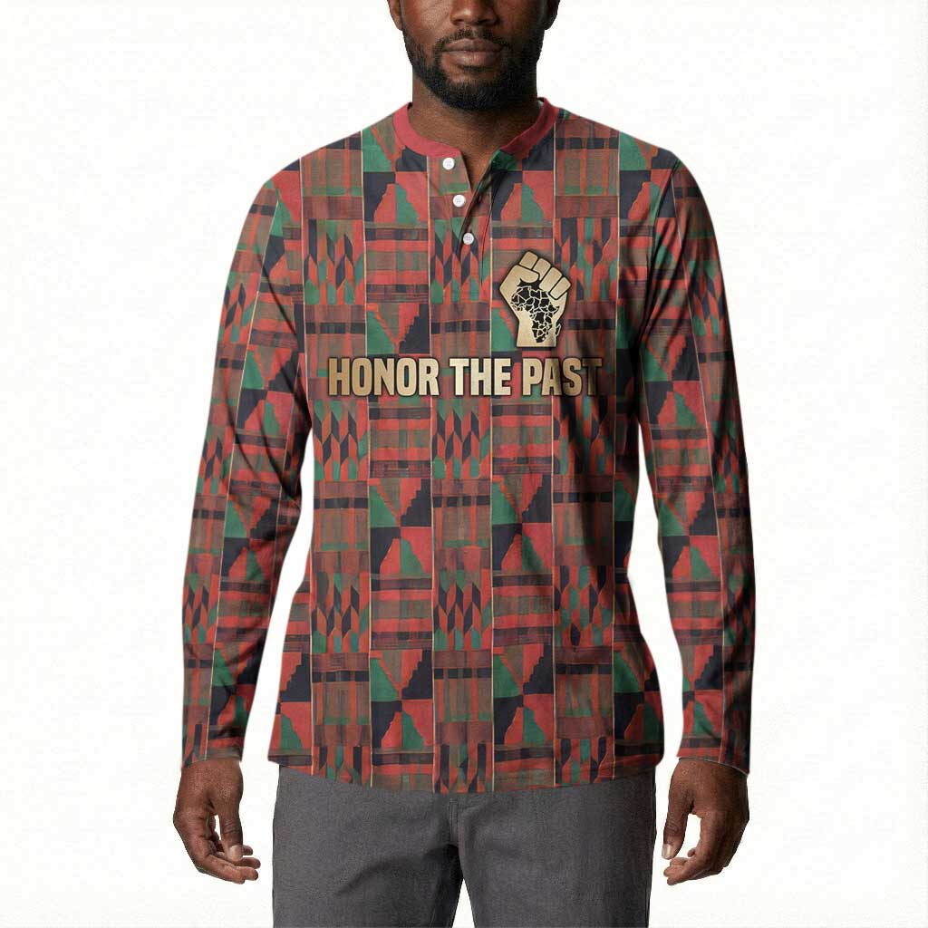 Black Heritage Tree Button Sweatshirt African Root Black History Kente Pattern