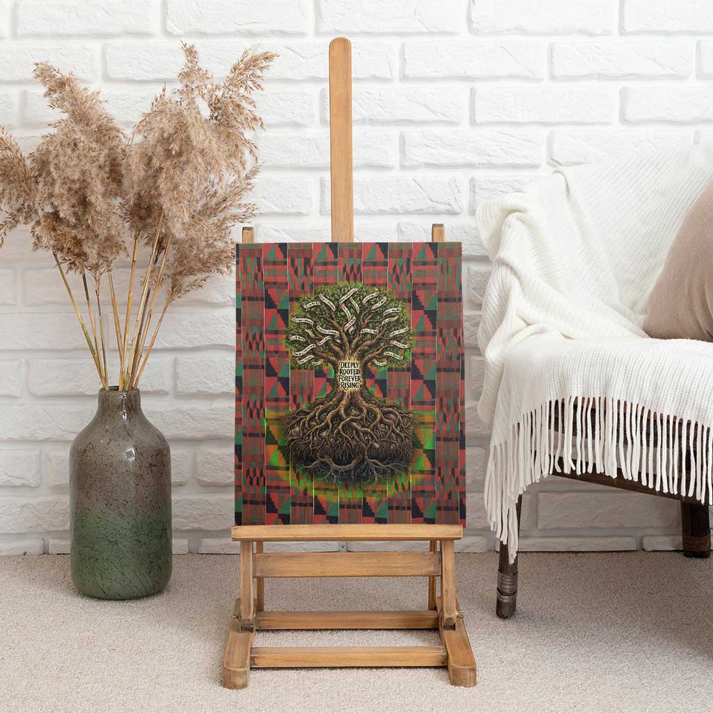 Black Heritage Tree Canvas Wall Art African Root Black History Kente Pattern