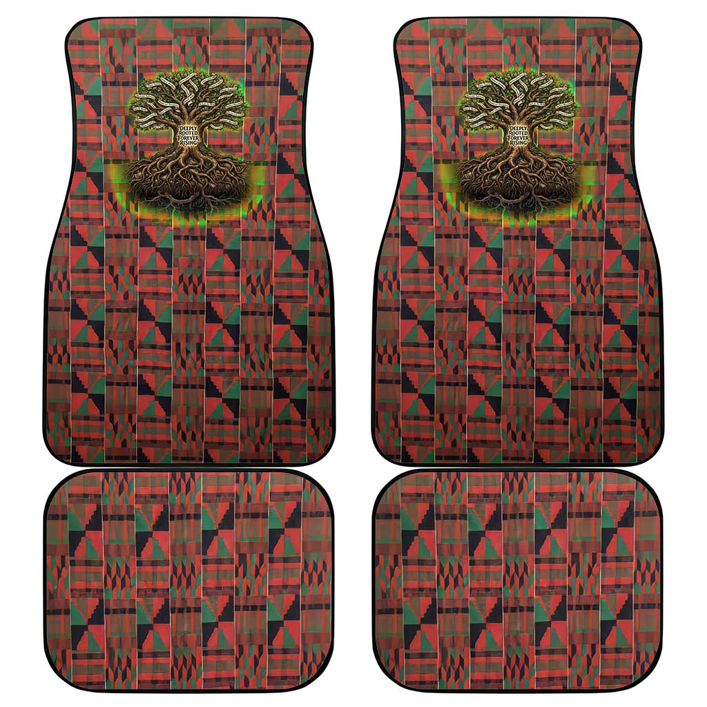 Black Heritage Tree Car Mats African Root Black History Kente Pattern