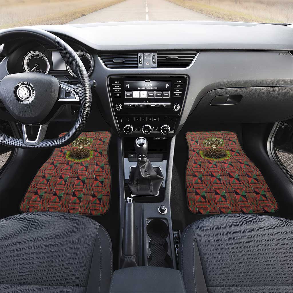 Black Heritage Tree Car Mats African Root Black History Kente Pattern