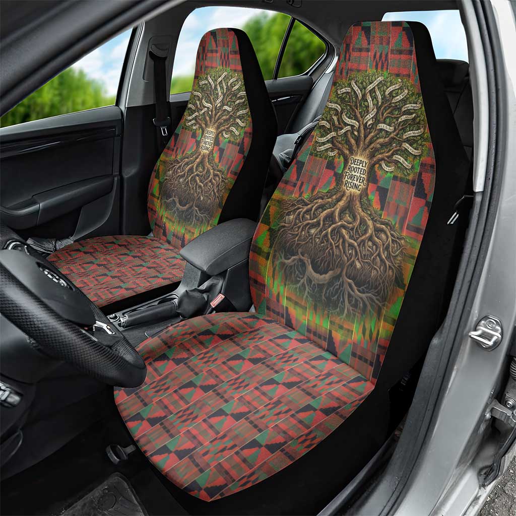 Black Heritage Tree Car Seat Cover African Root Black History Kente Pattern