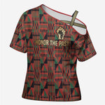 Black Heritage Tree Cross Shoulder Shirt African Root Black History Kente Pattern