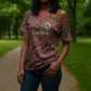 Black Heritage Tree Cross Shoulder Shirt African Root Black History Kente Pattern