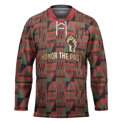 Black Heritage Tree Hockey Jersey African Root Black History Kente Pattern