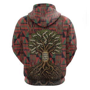 Black Heritage Tree Hoodie African Root Black History Kente Pattern