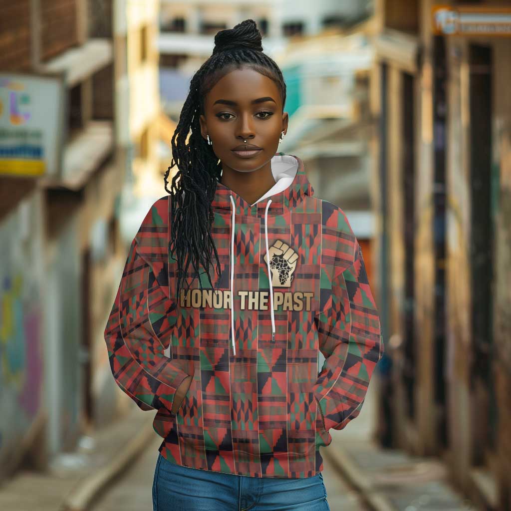 Black Heritage Tree Hoodie African Root Black History Kente Pattern