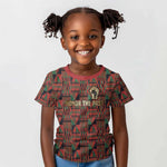 Black Heritage Tree Kid T shirt African Root Black History Kente Pattern