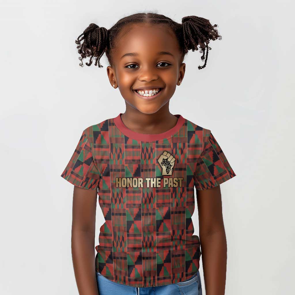 Black Heritage Tree Kid T shirt African Root Black History Kente Pattern