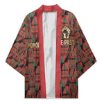 Black Heritage Tree Kimono African Root Black History Kente Pattern