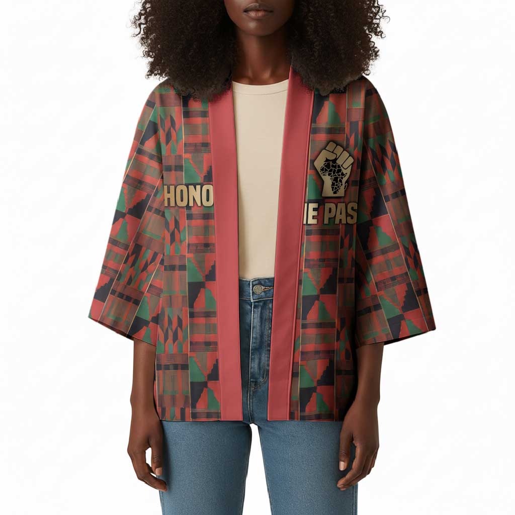 Black Heritage Tree Kimono African Root Black History Kente Pattern