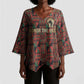 Black Heritage Tree Kimono Sleeve Blouse African Root Black History Kente Pattern