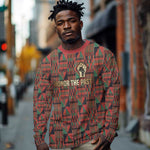 Black Heritage Tree Long Sleeve Shirt African Root Black History Kente Pattern