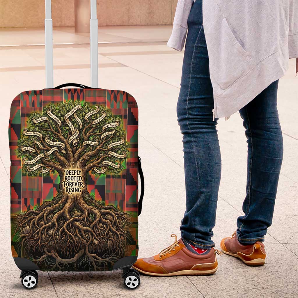 Black Heritage Tree Luggage Cover African Root Black History Kente Pattern