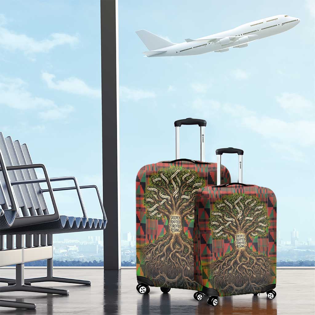 Black Heritage Tree Luggage Cover African Root Black History Kente Pattern
