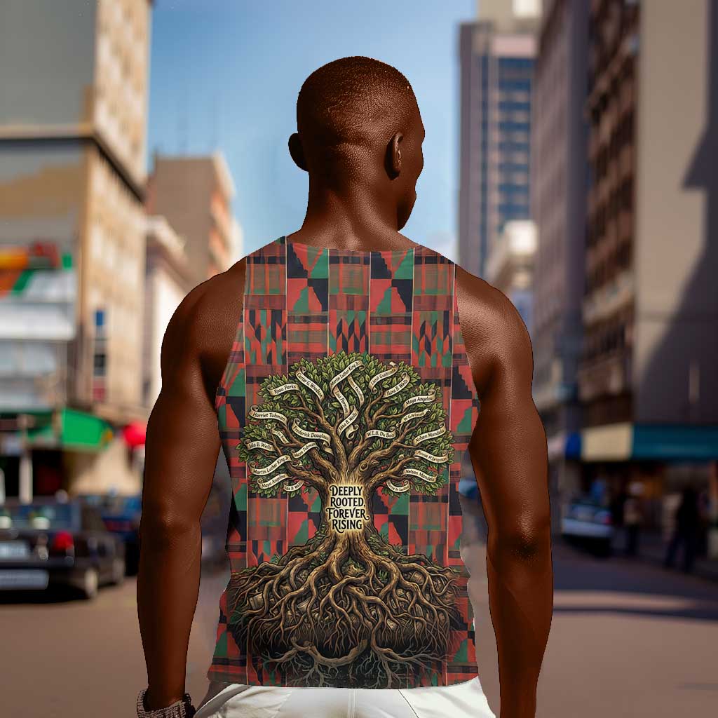 Black Heritage Tree Men Tank Top African Root Black History Kente Pattern