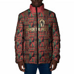 Black Heritage Tree Padded Jacket African Root Black History Kente Pattern
