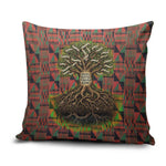 Black Heritage Tree Pillow Cover African Root Black History Kente Pattern